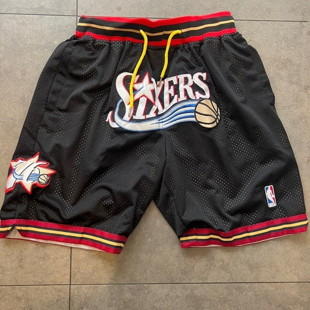 Just Don Black Sixers Athletic Shorts